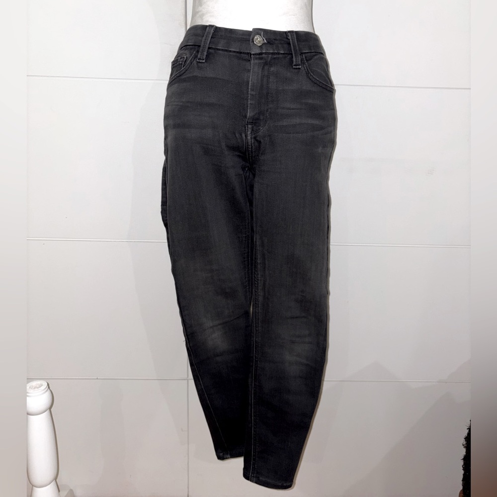 7 For All Mankind B(air) High Waist Ankle Skinny Dark Grey Jeans